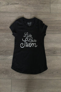 Live, Love, Swim Youth Black T-shirt