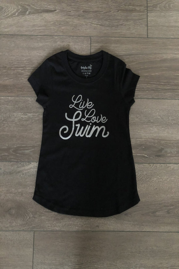 Live, Love, Swim Youth Black T-shirt